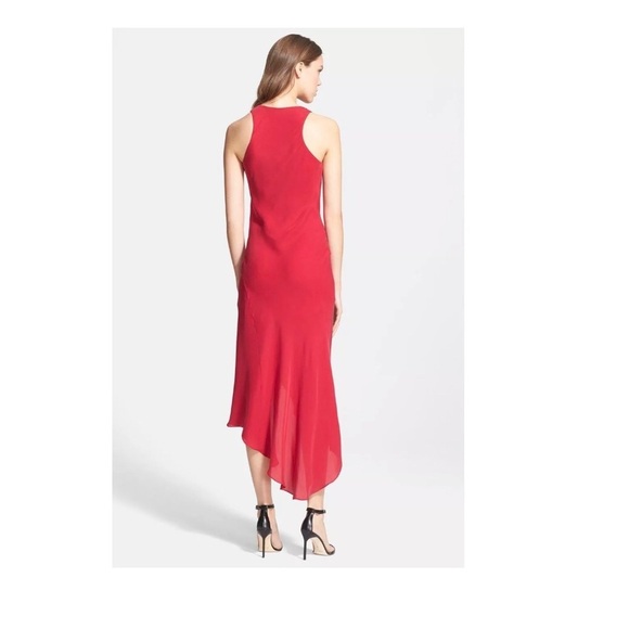 NWT $475‎ Haute Hippie Cowl Neck Racerback Silk Dress Red [SZ Medium ] - Picture 8 of 9